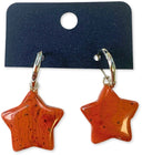 Jaspis rood ster oorbellen - fashion jewelry