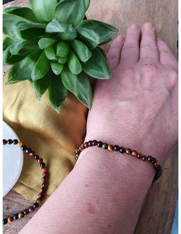 Edelsteen Armband Katten/Tijger/Valkenoog - 4 mm