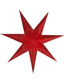 Kerstster met verlichtingsset nr. 27 Geborduurde ster "red arrow" - Kerstverlichting - Kerstdecoratie - Ø 60 cm