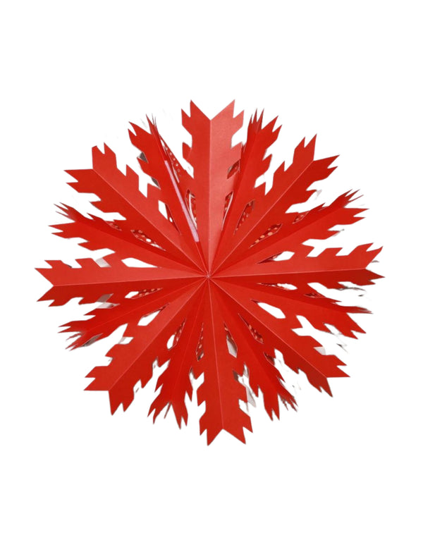 Kerstster met verlichtingsset nr. 45 - Rode Snowflake "small" - Kerstverlichting - Kerstdecoratie - Ø 60 cm
