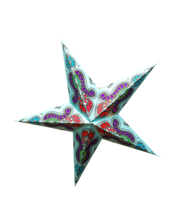 Kerstster met verlichtingsset nr. 58 - Blauwe ster "Blue dragon" - Kerstverlichting - Kerstdecoratie - Ø 60 cm