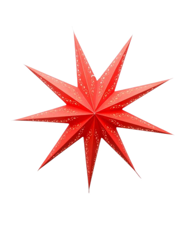 Kerstster met verlichtingsset nr. 59 - Rode ster "Star Garland" - Kerstverlichting - Kerstdecoratie - Ø 60 cm