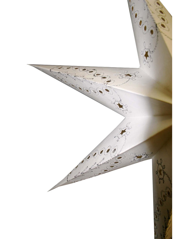 Kerstster nr. 35 Geborduurde ster "white arrow" (zonder verlichtingsset)