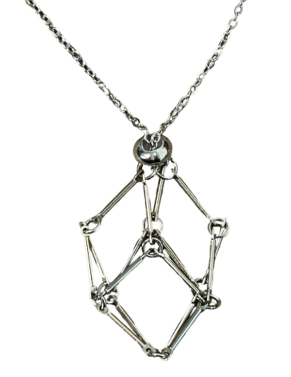 Kooihanger aan zilverkleurige ketting nikkelvrij materiaal zonder edelsteen