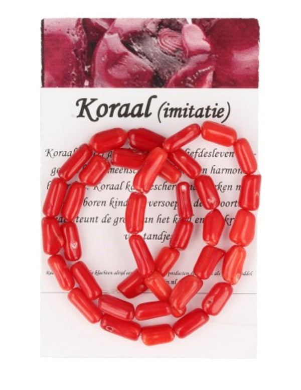 Koraal gladde staafjes kralen streng (imitatie)