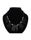 Koraal zwart ketting (imitatie) met parels
