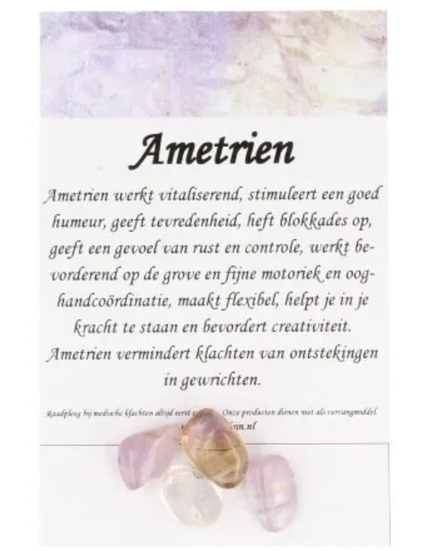 Ametrien Druppel Kralen Vier Stuks in Zakje