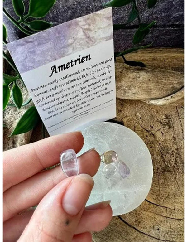 Ametrien Druppel Kralen Vier Stuks in Zakje