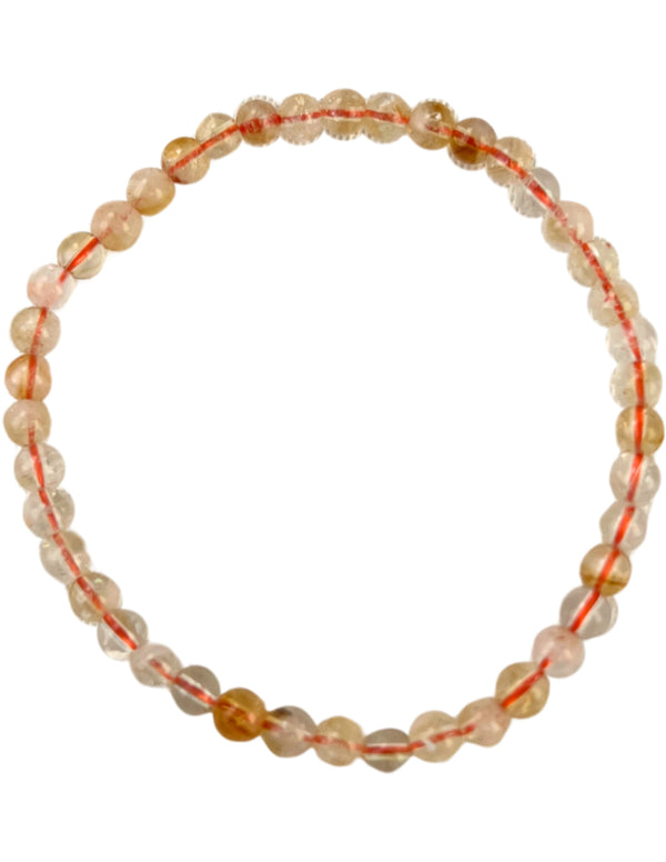 Kralen armbandje 4mm Citrien (verhit)