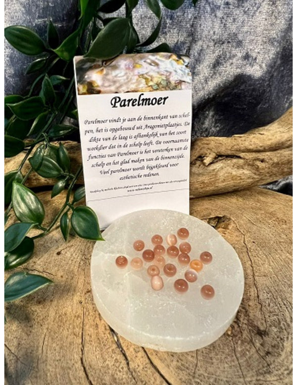 Edelsteen Kralen Parelmoer Zalm bijgekleurd (5 mm - 20 stuks)
