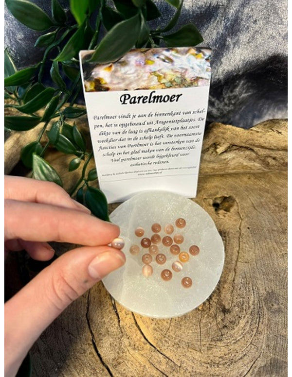 Edelsteen Kralen Parelmoer Zalm bijgekleurd (5 mm - 20 stuks)