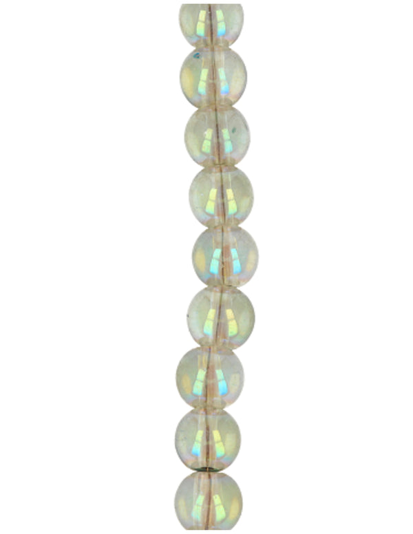 Lichte Aqua Aura Edelsteen Streng Bergkristal met Goud 55 Kralen