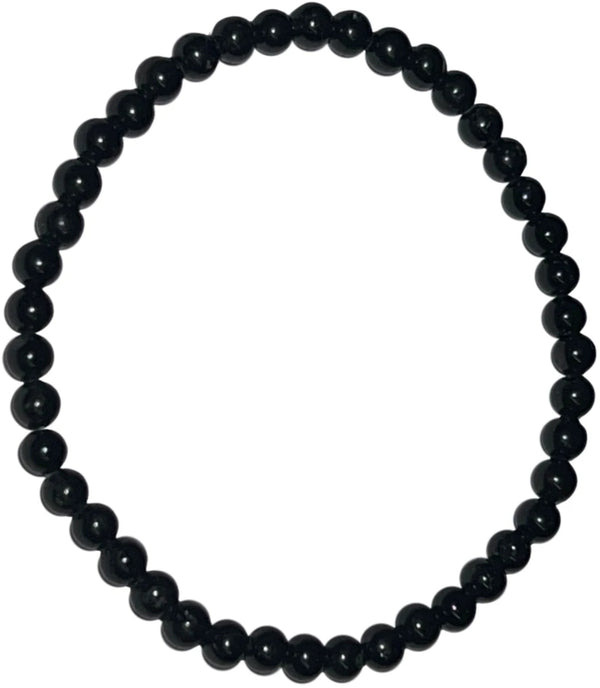 Kralenarmband 4mm Toermalijn zwart