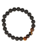 Kralenarmband Lavasteen / Tijgeroog