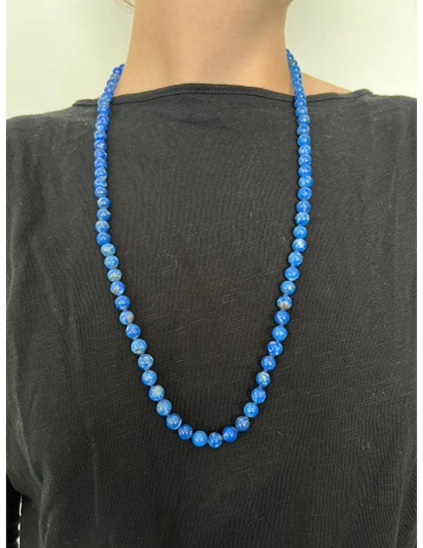 Lapis Lazuli Kralenketting 8mm 73cm met Slotje