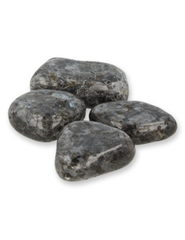 Larvikiet trommelstenen 100 gram vier stuks