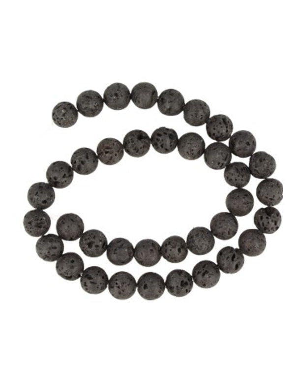 Lavasteen 10 mm kralen streng