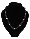 Lavasteen ketting 10 mm met tussenkraal