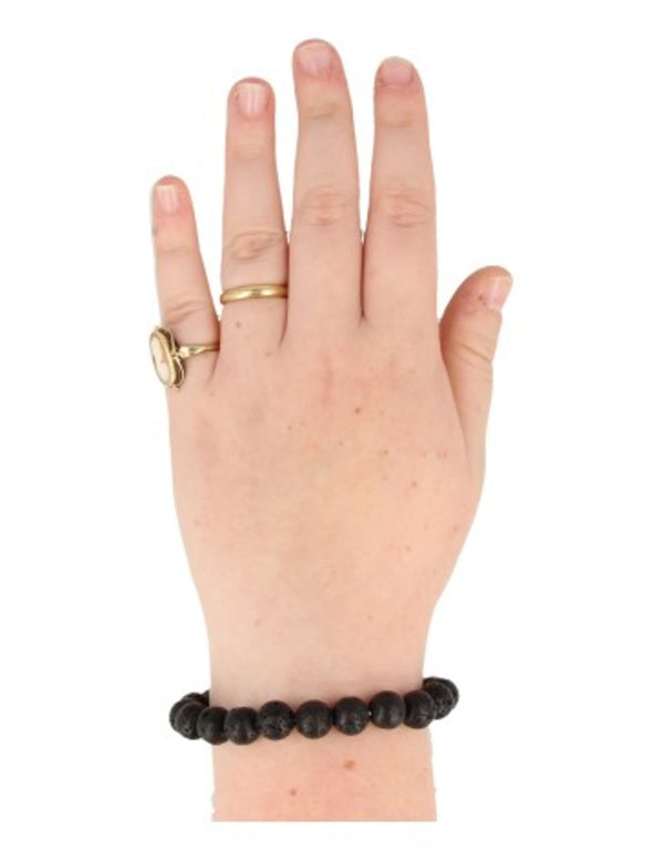 Mannen Lavasteen armband kralen 10 mm stoere uitstraling