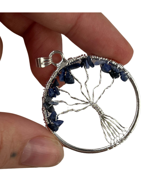 Levensboom Hanger Sodaliet Blauw Edelsteen Spiritueel Sieraad