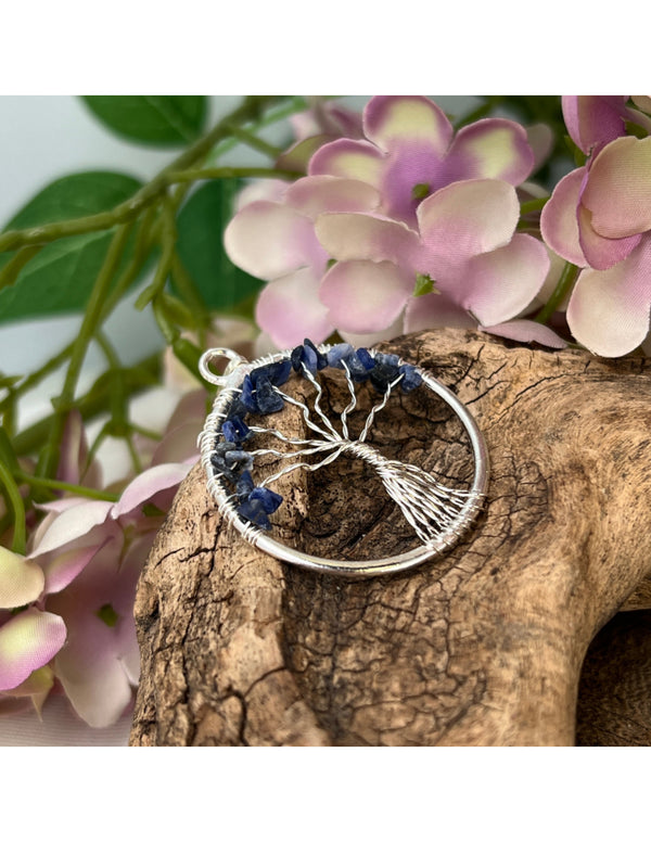 Levensboom Hanger Sodaliet Blauw Edelsteen Spiritueel Sieraad