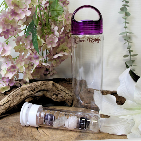 Edelsteen Waterfles Amethist, Rozenkwarts en Bergkristal - Liefde en Harmonie - 700 ml