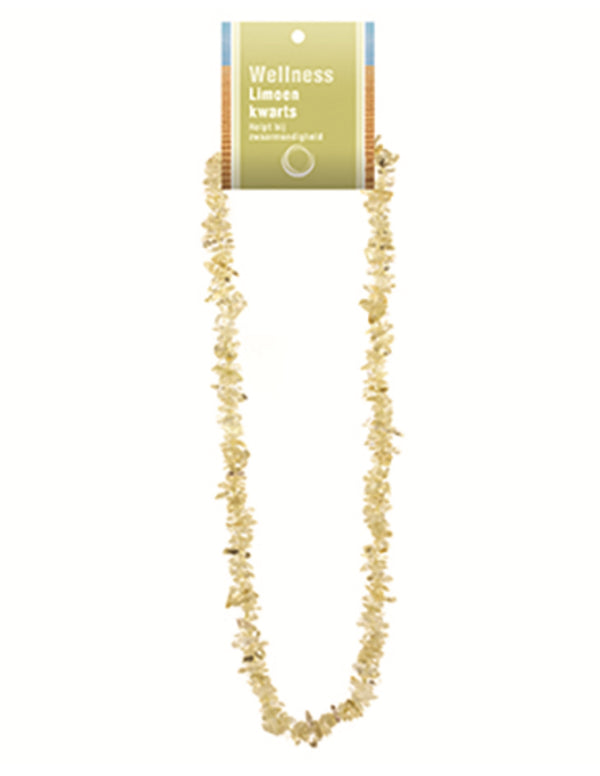Limoenkwarts splitketting + kaart