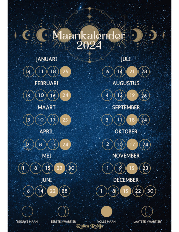 Maankalender poster 2024 - A3
