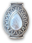 Maansteen regenboog boho ring zilver nr.19 - maat 19