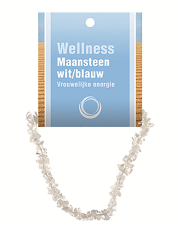 Maansteen regenboog splitarmband + kaart