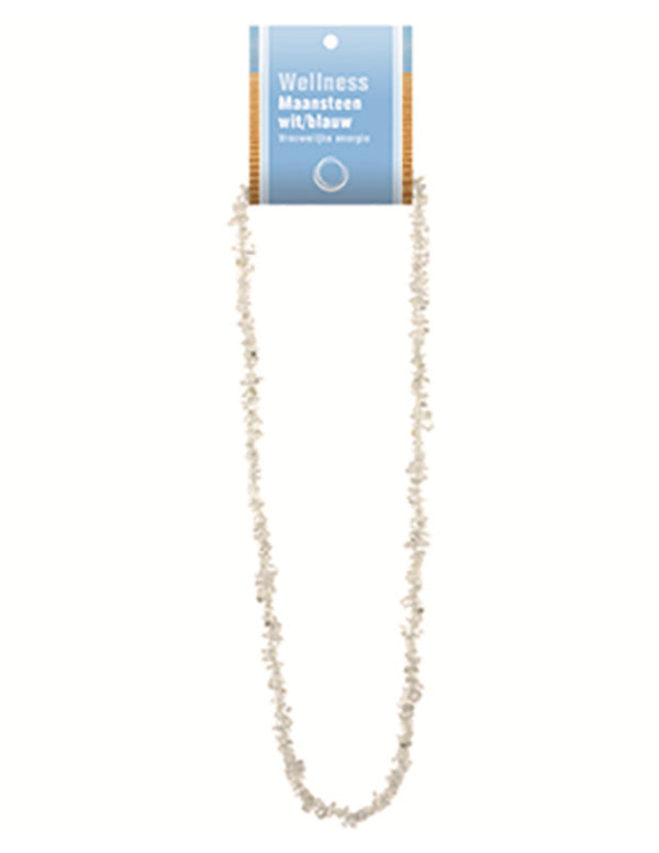 Maansteen regenboog splitketting + kaart
