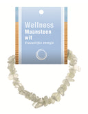 Maansteen wit splitarmband + kaart