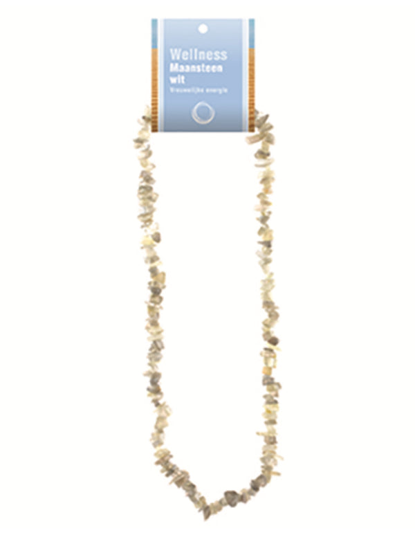 Maansteen wit splitketting + kaart