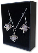 Merkabah sieraden set Rozenkwarts