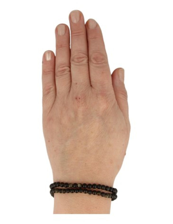 Edelsteen Armband Obsidiaan - Goud - 4mm