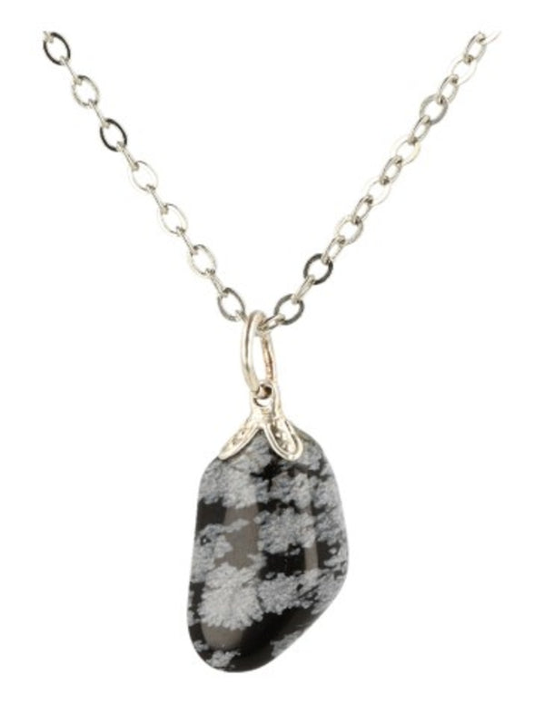 Edelsteen Hanger Obsidiaan Sneeuwvlok