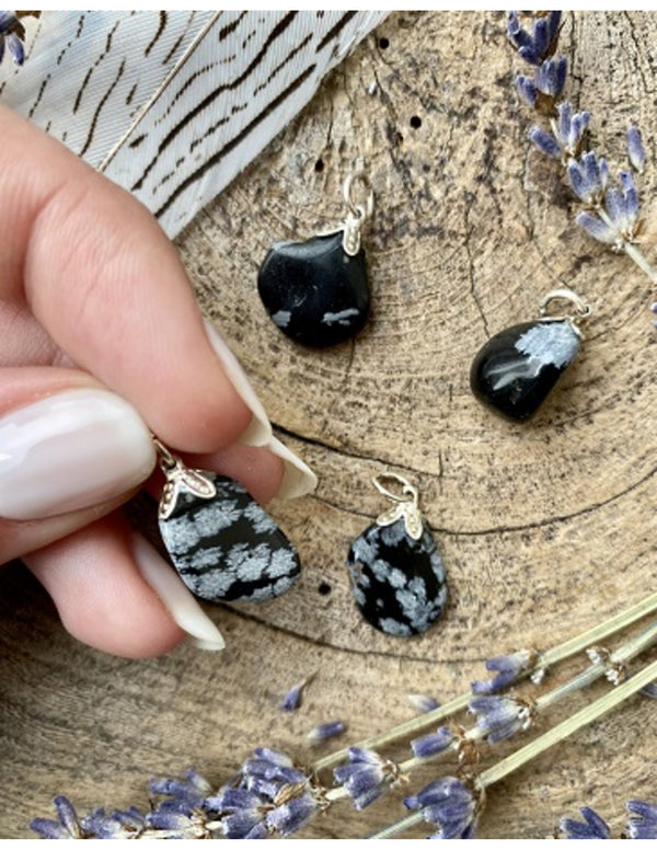 Edelsteen Hanger Obsidiaan Sneeuwvlok