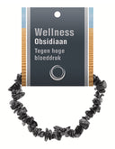 Obsidiaan sneeuwvlok splitarmband + kaart