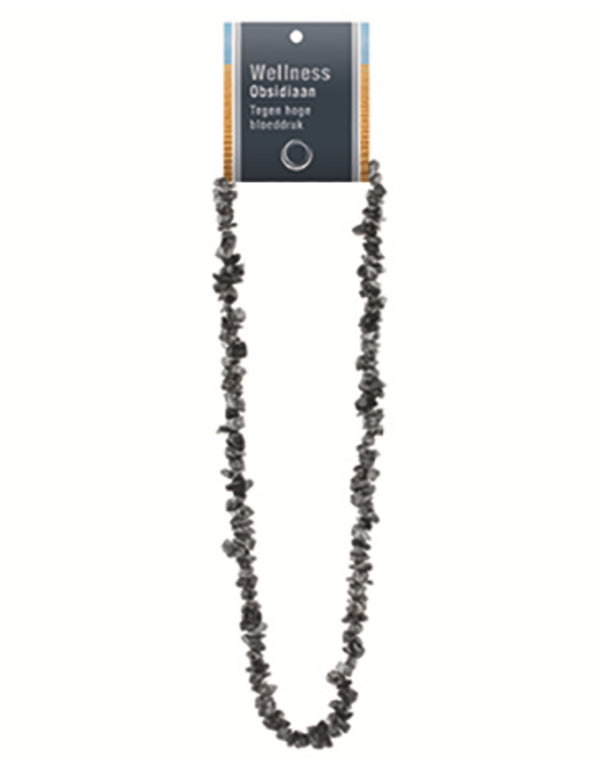 Obsidiaan sneeuwvlok splitketting + kaart