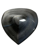 Obsidiaan zilver edelsteen hart ca. 6 cm