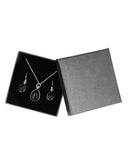 Obsidiaan zwart druppel sieraden set zilver