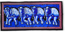 Olifanten Doek - Blauw - wandkleed 115 cm x54 cm - Blauw