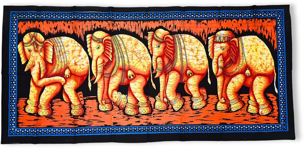 Olifanten Doek - Oranje - wandkleed 115 cm x54 cm