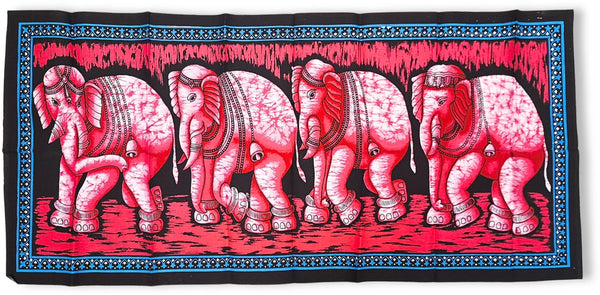 Olifanten Doek - Roze - wandkleed 115cm x 54cm