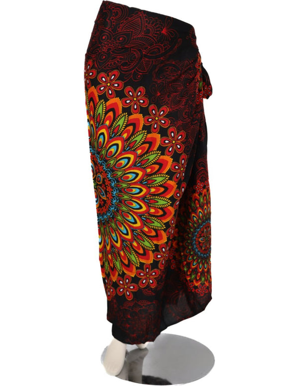 Om Namaste Sarong - 429 - Bloemrijke Mandala - Rood