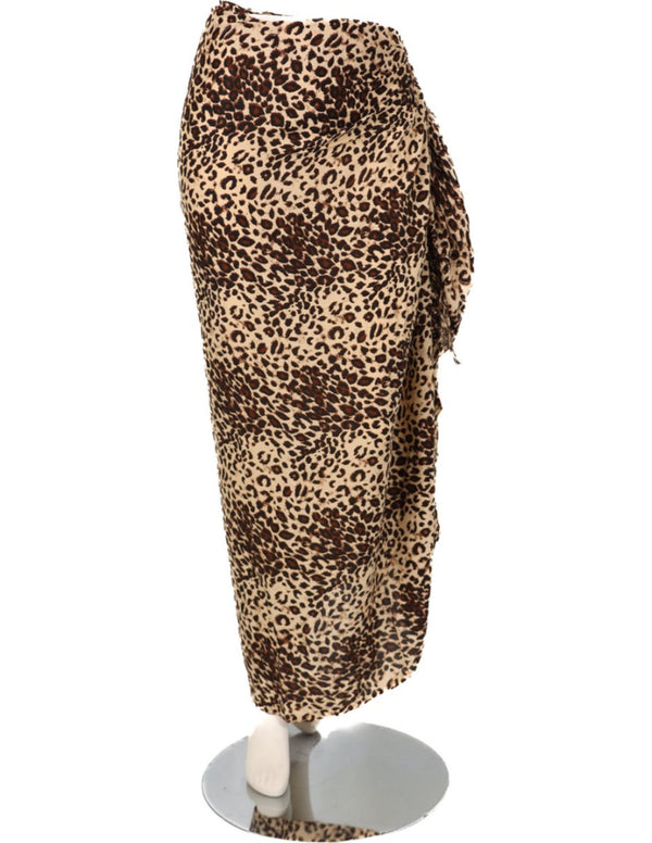 Om Namaste Sarong - 502 - Dierenprint - Luipaard - Beige