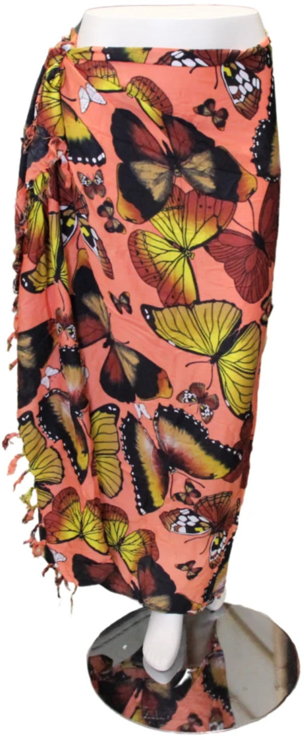 Om Namaste Sarong - 646 - Oranje met vlinders