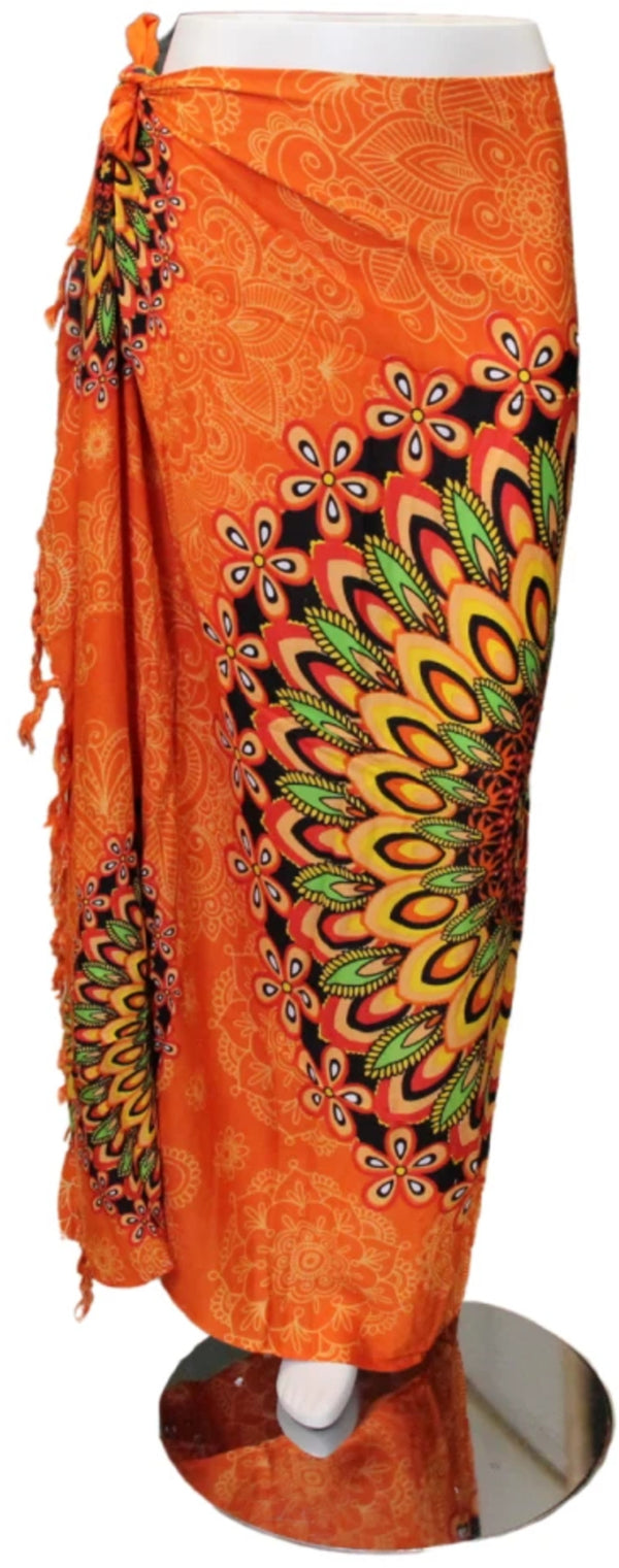 Om Namaste Sarong - 649 - Bloemrijke Mandala - Oranje