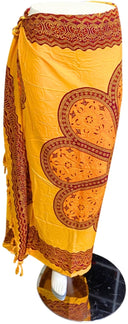 Om Namaste Sarong - 658 - Oranje bloem - ton sur ton