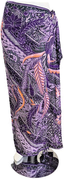 Om Namaste Sarong - 660 - Batik Paars en Oranje - Vuurvogel